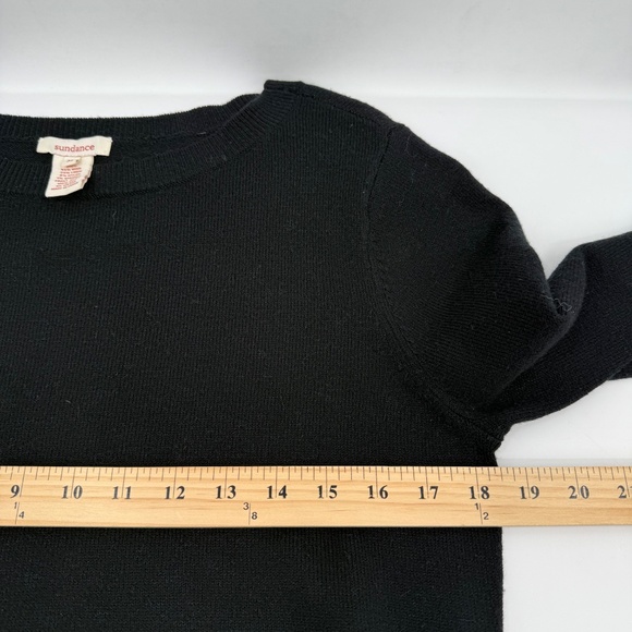 Sundance Dress Women Medium Black Wool Sweater Silk Blend Preppy Minimal Luxury - Picture 12 of 15